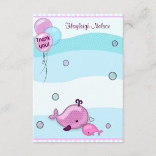 Little Whale Baby and Mummy Thank You card 3.5"x5