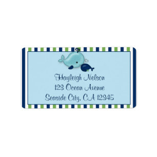 Little Whale Baby Mummy Kiss Address Label