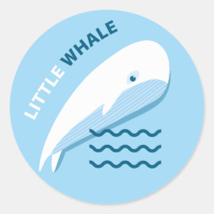 Little whale. classic round sticker
