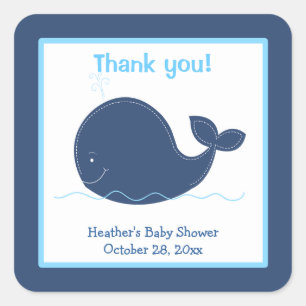 Little Whale Custom Favour Stickers Navy