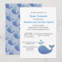 Little Whale / Squirt Blue White Couple's Shower
