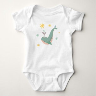Little Whale with Stars Baby Bodysuit