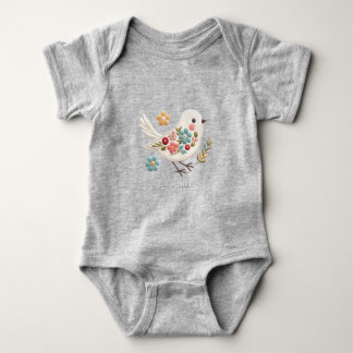 Little White Bird Floral Baby Bodysuit
