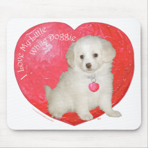 Little White Dog Rescue Valentine Mouse Pad