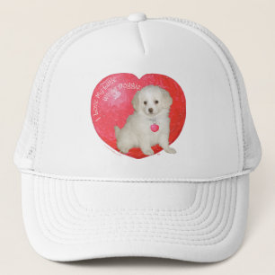 Little White Dog Rescue Valentine Trucker Hat