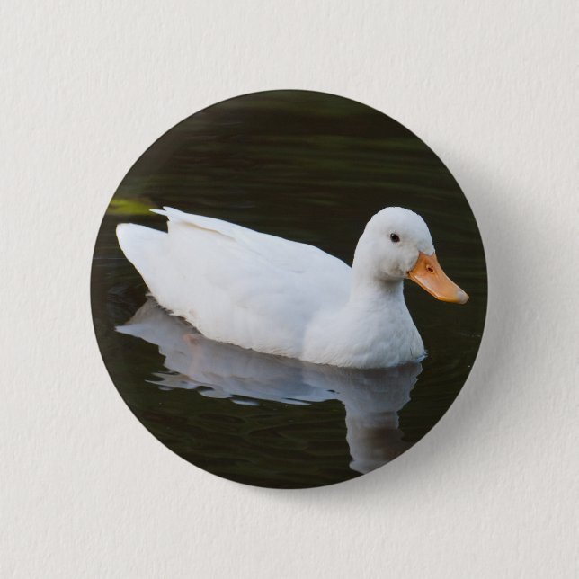 Little White Duck 6 Cm Round Badge (Front)