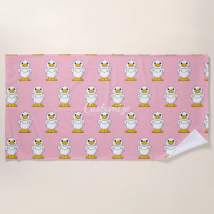 Little White Duck Standing Thunder_Cove Beach Towel
