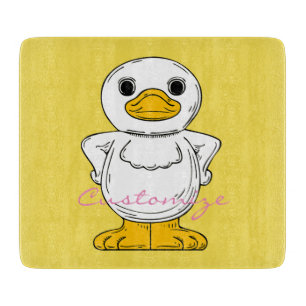 Little White Duck Standing Thunder_Cove Cutting Board