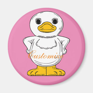 Little White Duck Standing Thunder_Cove Magnet