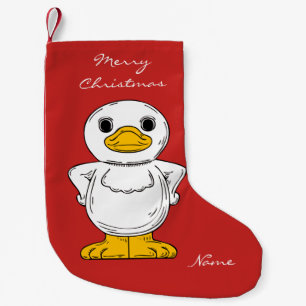 Little White Duck Standing Thunder_Cove Small Christmas Stocking