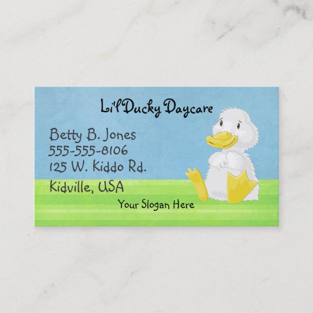 Little White Ducky Business Cards (Front)
