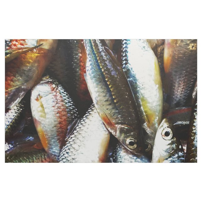 Little White Fish Fabric (Fat Quarter)
