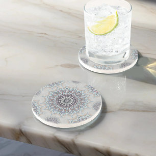Little white floral fallen to the rural coaster