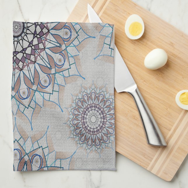 Little white floral fallen to the rural tea towel (Quarter Fold)
