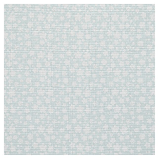 Little white flower on blue pattern fabric (Swatch)