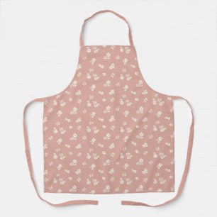 Little White Flowers on pink - seamless pattern. Apron