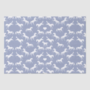 Little White Horses Blue Tissue Paper
