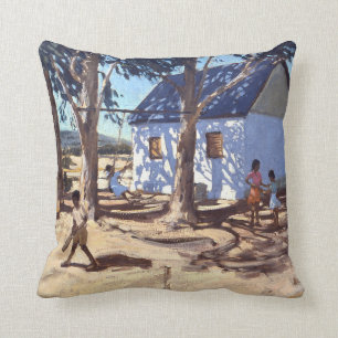 Little white house Karoo South Africa Cushion