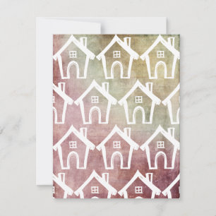 Little White Houses Grunge Ombre We Moved Card