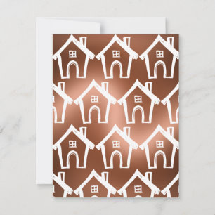 Little White Houses on Copper New Address Card