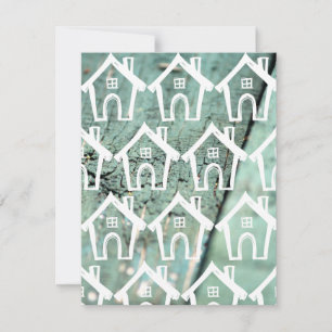 Little White Houses on Green Wood We Moved Card