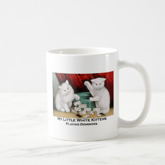 Little White Kittens Playing Dominoes Coffee Mug