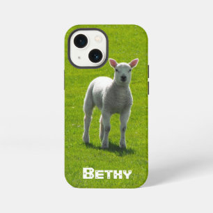 Little White Lamb and your name iPhone 13 Mini Case