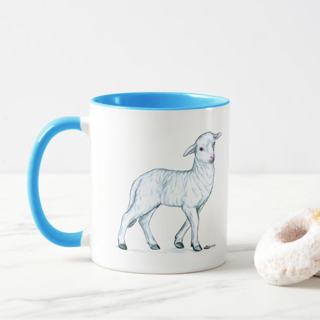 Little White Lamb Mug (With Donut)