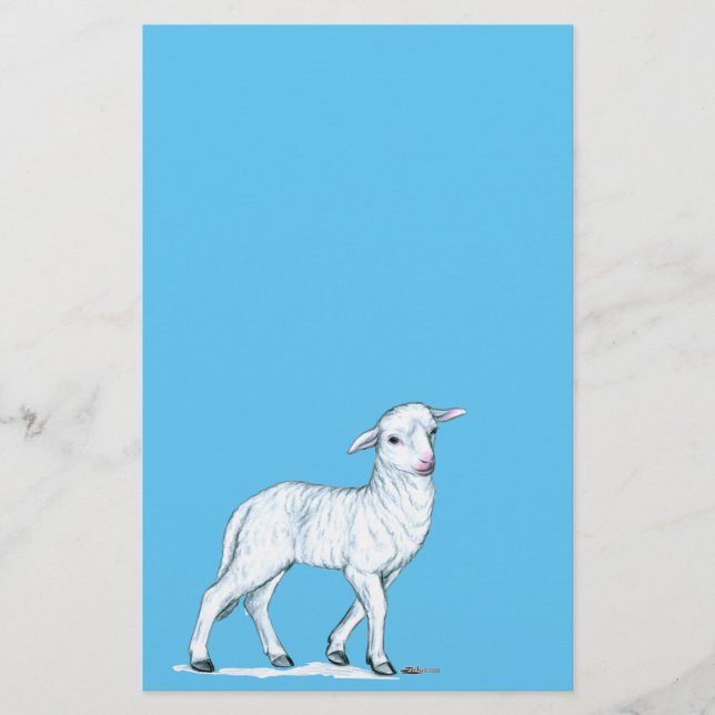Little White Lamb Stationery (Front)