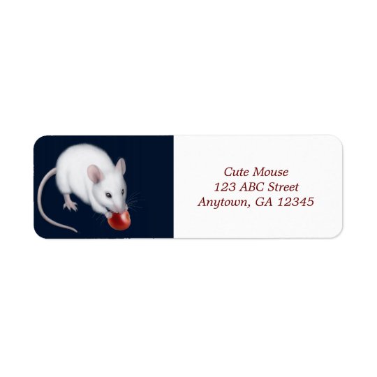 Little White Mouse Avery Label Return Address Label