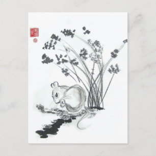 Little White Mouse Postcard