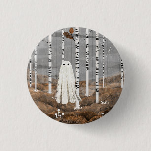Little White Mushrooms 3 Cm Round Badge