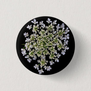 little white petals 3 cm round badge