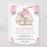 Little White Pumpkin Pink Floral Girl Baby Shower