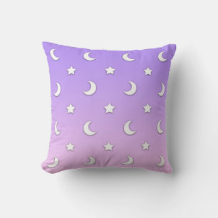 Little White Stars and Moons Pattern Cushion