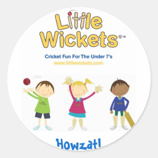 Little Wickets Howzat Classic Round Sticker