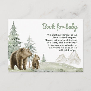 Little wild baby bear forest baby shower card