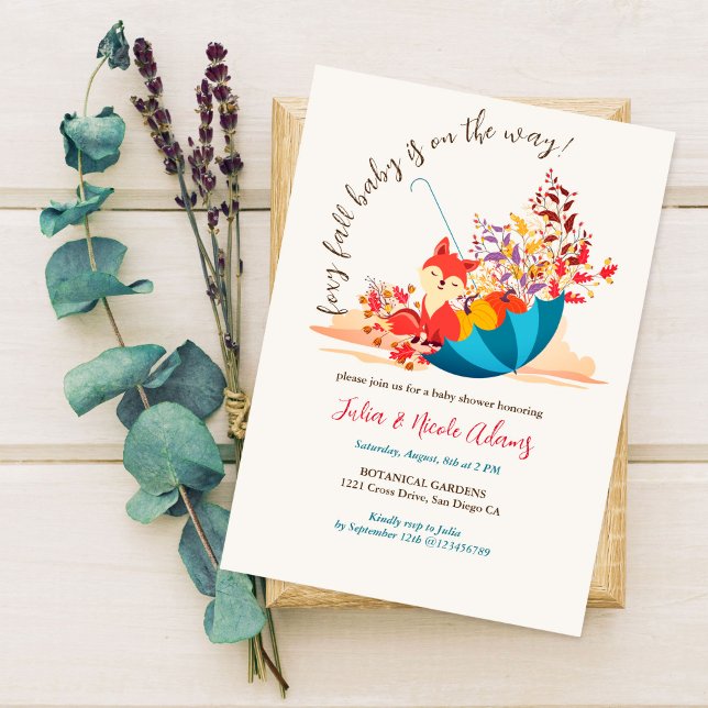 Little Wild Cute Foxy Fall Baby Shower Invitation (Creator Uploaded)