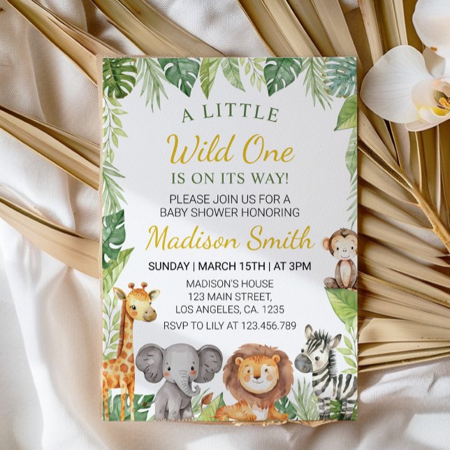 Little Wild One Animals Baby Shower Invitation (Creator Uploaded)