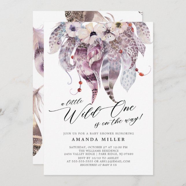 Little Wild One Baby Shower Invitation (Front/Back)