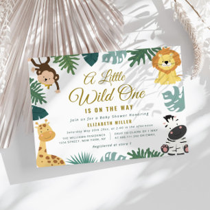 little wild one baby shower invitation
