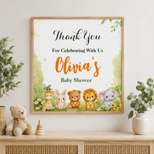 Little Wild One Baby Shower Theme Poster