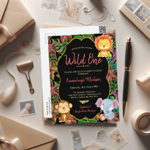 Little Wild One Jungle Animals Postcard