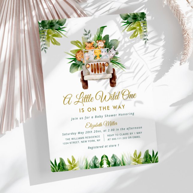 little wild one jungle baby shower invitation (Creator Uploaded)