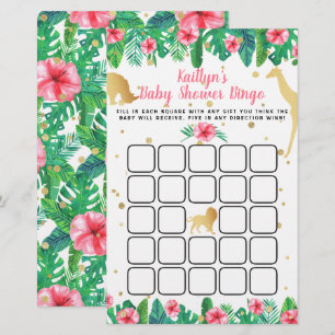 Little Wild One On Her Way Girls Baby Shower Bingo