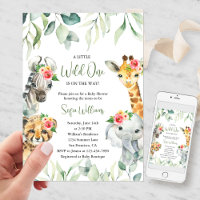 Little Wild One On the Way Baby Shower Invitation