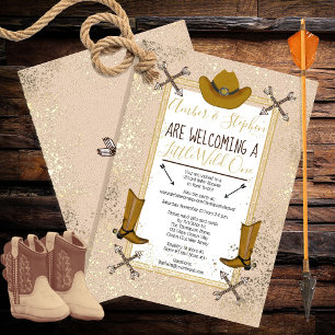 Little Wild One Rustic Western Virtual Baby Shower Invitation