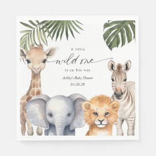 Little Wild One Safari Animal Baby Boy Shower Napk Napkin