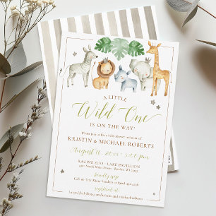 Little Wild One Safari Animals Boy Baby Shower Invitation