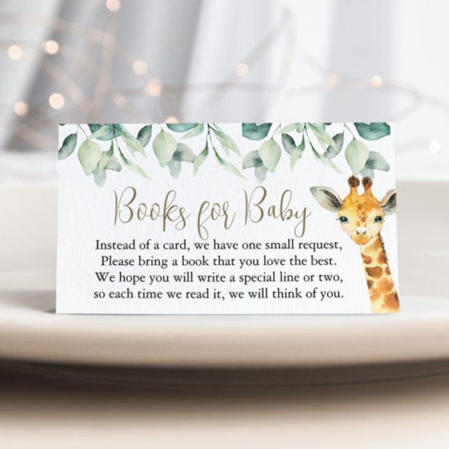 Little Wild One Safari Baby Shower Books For Baby  Enclosure Card (Books for Baby Cards)